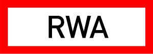 Hinweisschild, RWA Rauch- und Wärmeabzug (Größe (BxH)/Material: 297x105mm/Alu,geprägt (Art.Nr.: 11.2910))