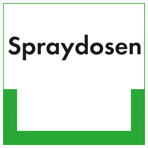 Kennzeichnungsschild Spraydosen (Maße (BxH)/Material: 200 x 200 mm / Folie,<br>selbstklebend / umweltschonend (Art.Nr.: 35.6786))