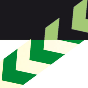 Markierungsstreifen mit Richtungspfeil, grün langnachleuchtend (Maße (BxL): 40 x 1200 mm (Art.Nr.: 38.7398))