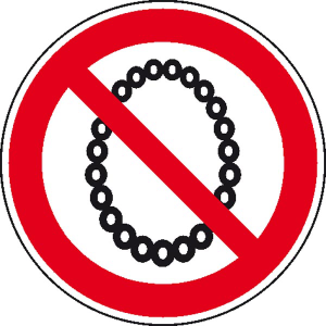 Verbotsschild, Bedienung mit Halskette verboten (Ausführung: Verbotsschild, Bedienung mit Halskette verboten (Art.Nr.: 30.0480))