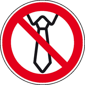 Verbotsschild, Bedienung mit Krawatte verboten (Ausführung: Verbotsschild, Bedienung mit Krawatte verboten (Art.Nr.: 21.0472))