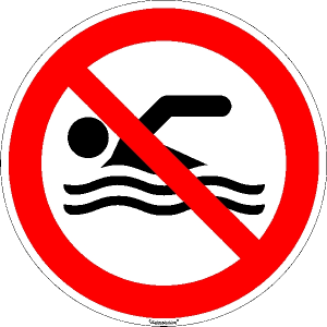 Verbotsschild, Schwimmen verboten (Maße Ø: 200 mm (Art.Nr.: 50.a6352))