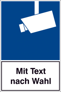 Video-Infozeichen, nach DIN 33450, mit Wunschtext (Maße (BxH)/Material: 100x150 mm/Folie (Art.Nr.: 21.g5015))
