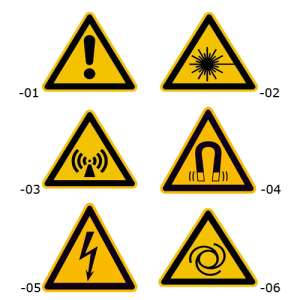 Warnschild -Protect-, selbstklebend, mit individuellem Piktogramm (Maße (SL): 50 mm (Art.Nr.: 39.0021))