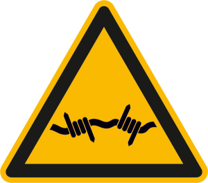 Warnschild, Warnung vor Stacheldraht (Ausführung: Warnschild, Warnung vor Stacheldraht (Art.Nr.: 11.a8260))