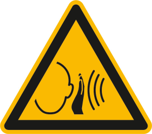 Warnschild, Warnung vor unvermittelt auftretendem Geräusch (Ausführung: Warnschild, Warnung vor unvermittelt auftretendem Geräusch (Art.Nr.: 21.a8300))