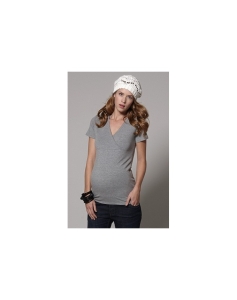 Esprit maternity Nursing T-Shirt mit modischem Wickeleffekt/ Bogenkäntchen