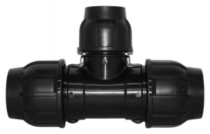 Gebo Plast T-Stück 90° Reduktionskupplung für PE-Rohre (Variante: 25mm x 20mm x 25mm)