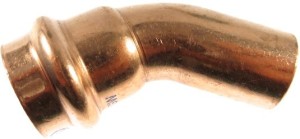 Kupfer Press Bogen 45° I-A (Größe: 15mm)
