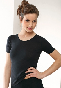Medima Lingerie Damen-T-Shirt 1/4 Arm schwarz (Größe: S)