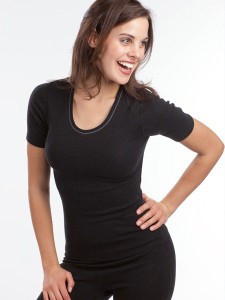 Medima Classic Damen-Hemd  1/4 Arm Angora/Baumwolle schwarz (Größe: L)