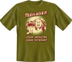 Fun Shirt Teenager ohne Internet (Größe:: L (50/52))