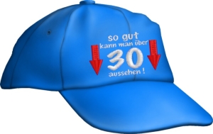 Caps Fun so gut kann man über 30 aussehen!, Basecap bestickt blau,  Cap größenverstellbar