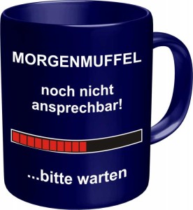 Tasse mit Fun Spruch: MORGENMUFFEL! witzige Kaffeetasse / Becher im Geschenkkarton, Kaffeepott