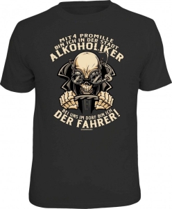 T-Shirt 4 Promille Stadt Alkoholiker Dorf Fahrer Bier (Größe:: L (50/52))