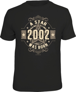 T-Shirt A STAR WAS BORN 2002 Jahrgang (Größe:: M (46/48))