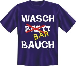 Fun Shirt WASCH BRETT BÄR BAUCH dick T-Shirt Spruch (Größe:: XL (52/54))