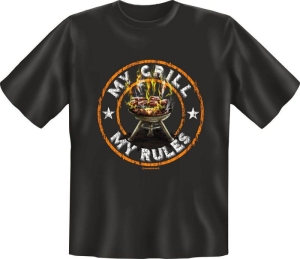Fun Shirt MY GRILL MY RULES grillen T-Shirt Spruch (Größe:: L (50/52))