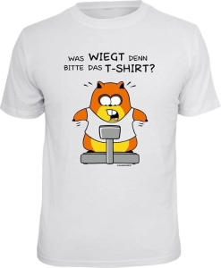T-Shirt WAS WIEGT DENN DAS T-SHIRT Diät abnehmen Hamster Geschenk (Größe:: XXL (56))