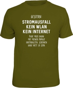T-Shirt STROMAUSFALL KEIN WLAN KEIN INTERNET Geschenk (Größe:: XL (52/54))