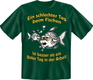 T-Shirt Angeln schlechter Tag Fischen Angler Fun Shirt (Größe:: S (42/44))