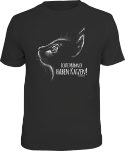 T-Shirt ECHTE MÄNNER HABEN KATZEN (Größe:: L (50/52))