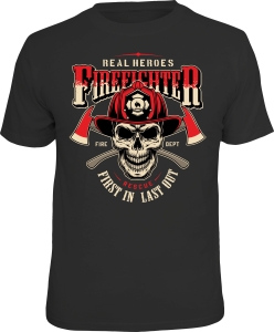 Fun Shirt REAL HEROES FIREFIGHTER Feuerwehr (Größe:: S (42/44))