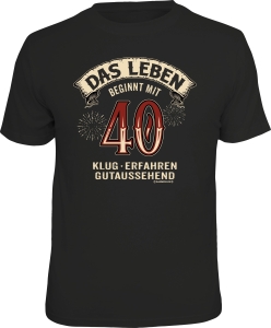 T-Shirt DAS LEBEN BEGINNT MIT 40 (Größe:: M (46/48))