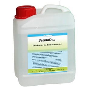 SaunaDes, bleichende Lösung für den Saunabereich (Reinigungsmittel: SaunaDes, 2 Liter Kanister)