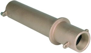 Wanddurchf&uuml;hrung Rotguss f&uuml;r Fliesenbecken (Wanddurchf&uuml;hrung: 1 1/2 IG x 1 1/2 IG, 240mm)