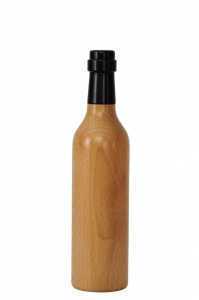 Pfeffermühle aus Holz - Weinflasche, Buche natur lackiert