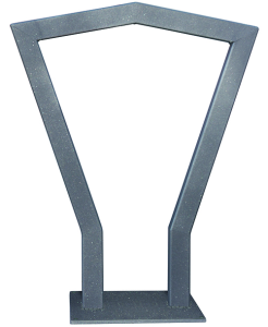 Anlehnbügel -Coppa- aus Stahl, Höhe 800 mm, zum Einbetonieren oder Aufdübeln (Gesamthöhe/Farbe/Befestigung: 1150 mm / 
<b>feuerverzinkt, ohne Farbe</b><br>zum Einbetonieren (Art.Nr.: 35706))