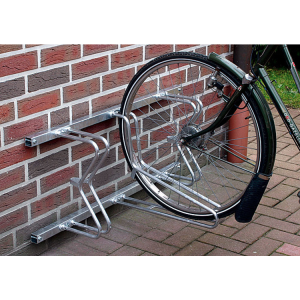 Fahrradklemme / Fahrradständer -Bern Classic-, einseitige Radeinst., für Boden- u. Wandbefestigung (Einstellplatz/Länge/Montage: 
<b>2er</b>/780mm/zum Aufschrauben<br>(inkl. Bodenplatte) (Art.Nr.: 10633))