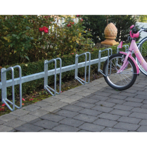 Fahrradständer / Reihenparker -Nordstrand-, 45°, 6 Einstellplätze, einseitig (Befestigung/Radeinstellung: zum Einbetonieren / 
<b>links</b> (Art.Nr.: 421.03li))