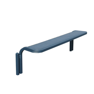 Sitzbank -Time- ohne Rückenlehne, aus Stahl, Sitzfläche aus Stahlblech, zum Einbetonieren (Farbe: RAL 3004 purpurrot (Art.Nr.: 22147))