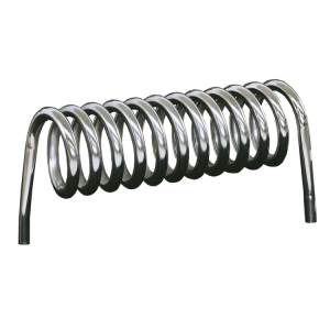 Spiralfahrradparker -Omega- aus Stahl (Befestigung/Rohrabmessung: 
<b>zum Aufdübeln</b> / 48,3 x 2,6 mm (Art.Nr.: 11328))