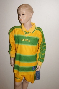 14 Legea-Fußball-Trikot-Sets - Stoccolma, gelb / grün (Größe: 14 x 2XS)