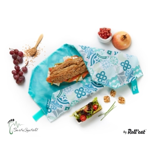 Roll′eat nachhaltige Pausenbrot-Verpackung - Patchwork-green